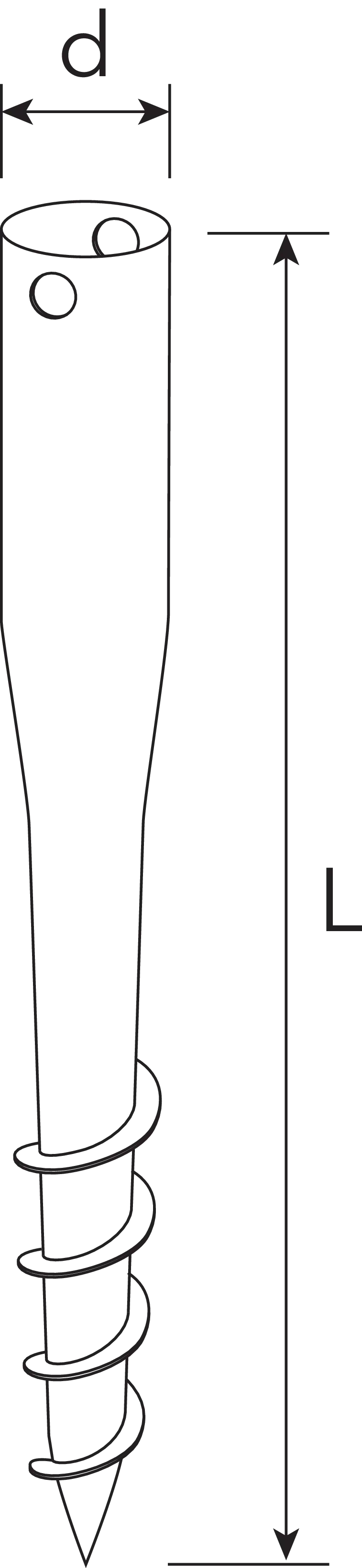 Puntale elicoidale con accessori