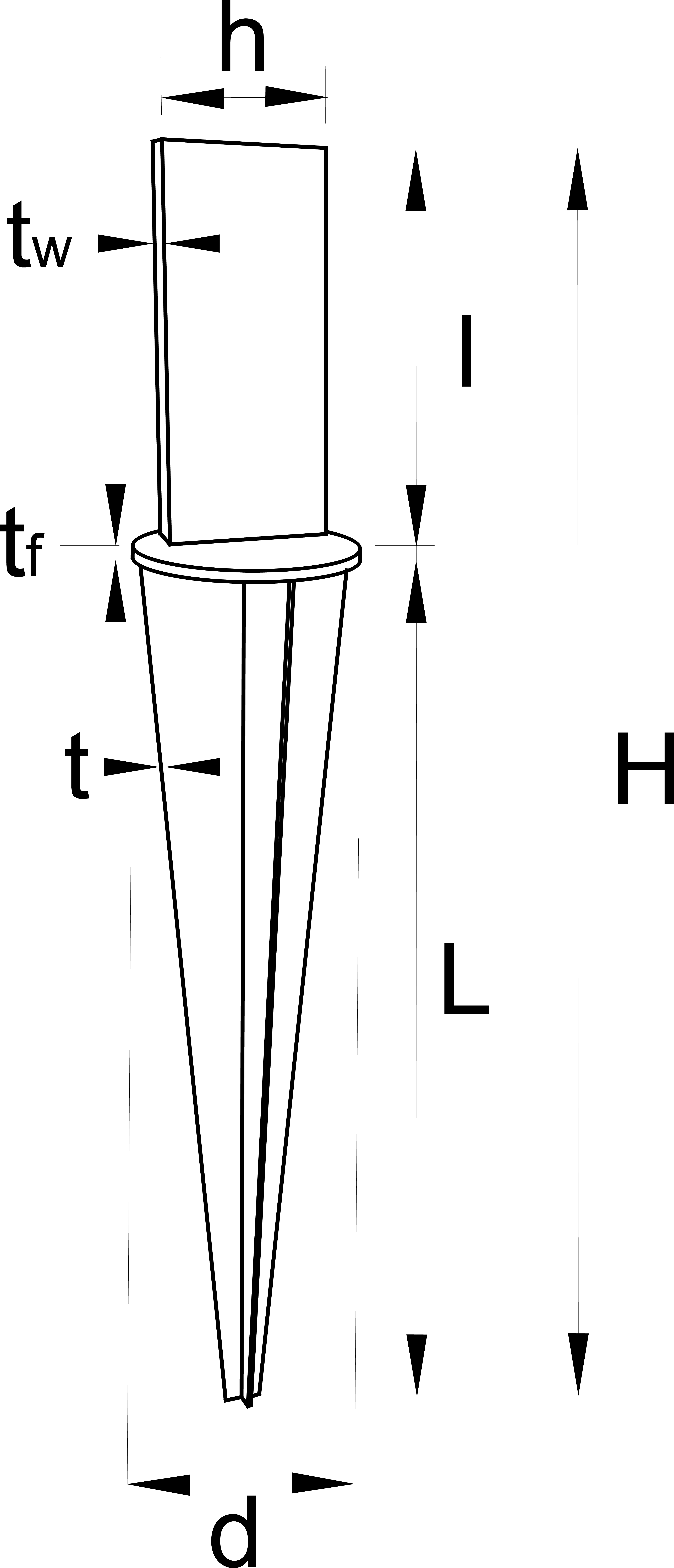 Puntale a scomparsa con anima piena