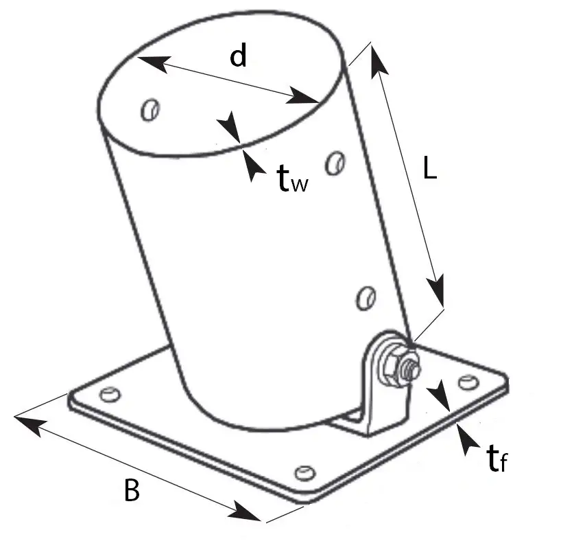 Supporto a bicchiere per pali tondi regolabile 60-90°