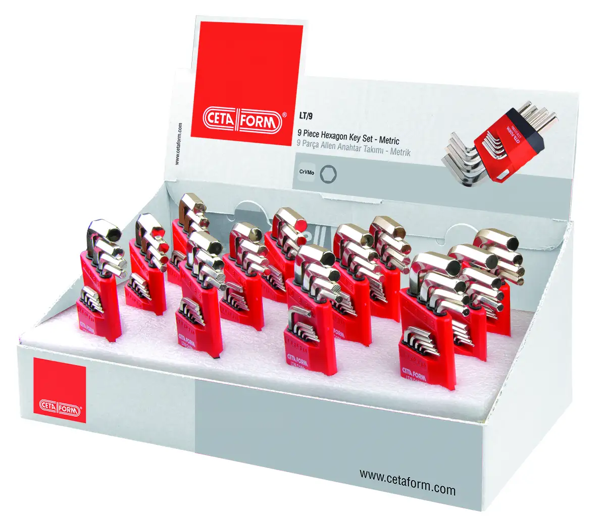 LT/9D - Espositore set chiavi esagonale a L corto
